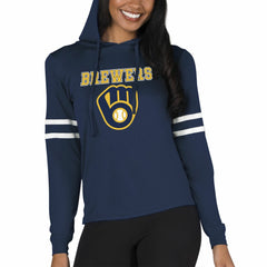 MLB Milwaukee Brewers Concepts Sport Women's Marathon Lightweight Lounge Pullover Hoodie