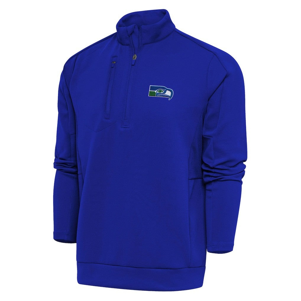Adult Throwback Logo Generation Quarter-Zip Pullover Top - Seattle Seahawks