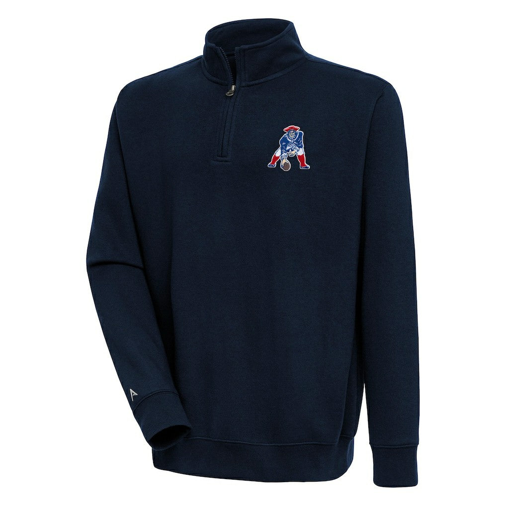 Adult Throwback Logo Victory Quarter-Zip Pullover Top - New England Patriots