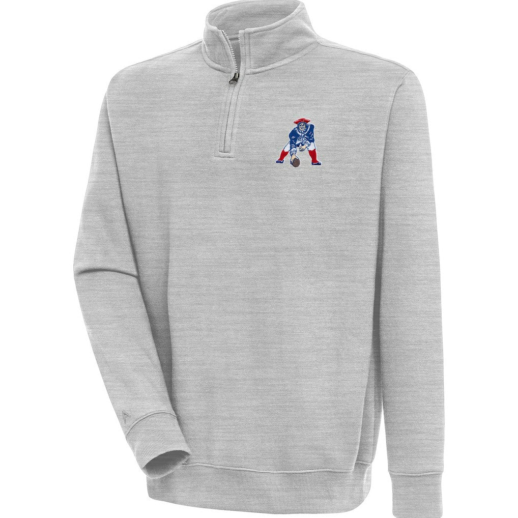 Adult Throwback Logo Victory Quarter-Zip Pullover Top - New England Patriots