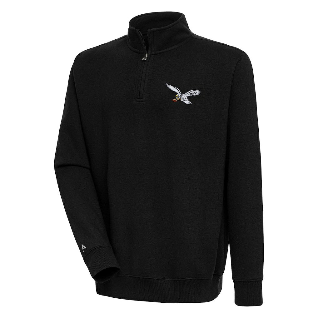 Adult Throwback Logo Victory Quarter-Zip Pullover Top - Philadelphia Eagles