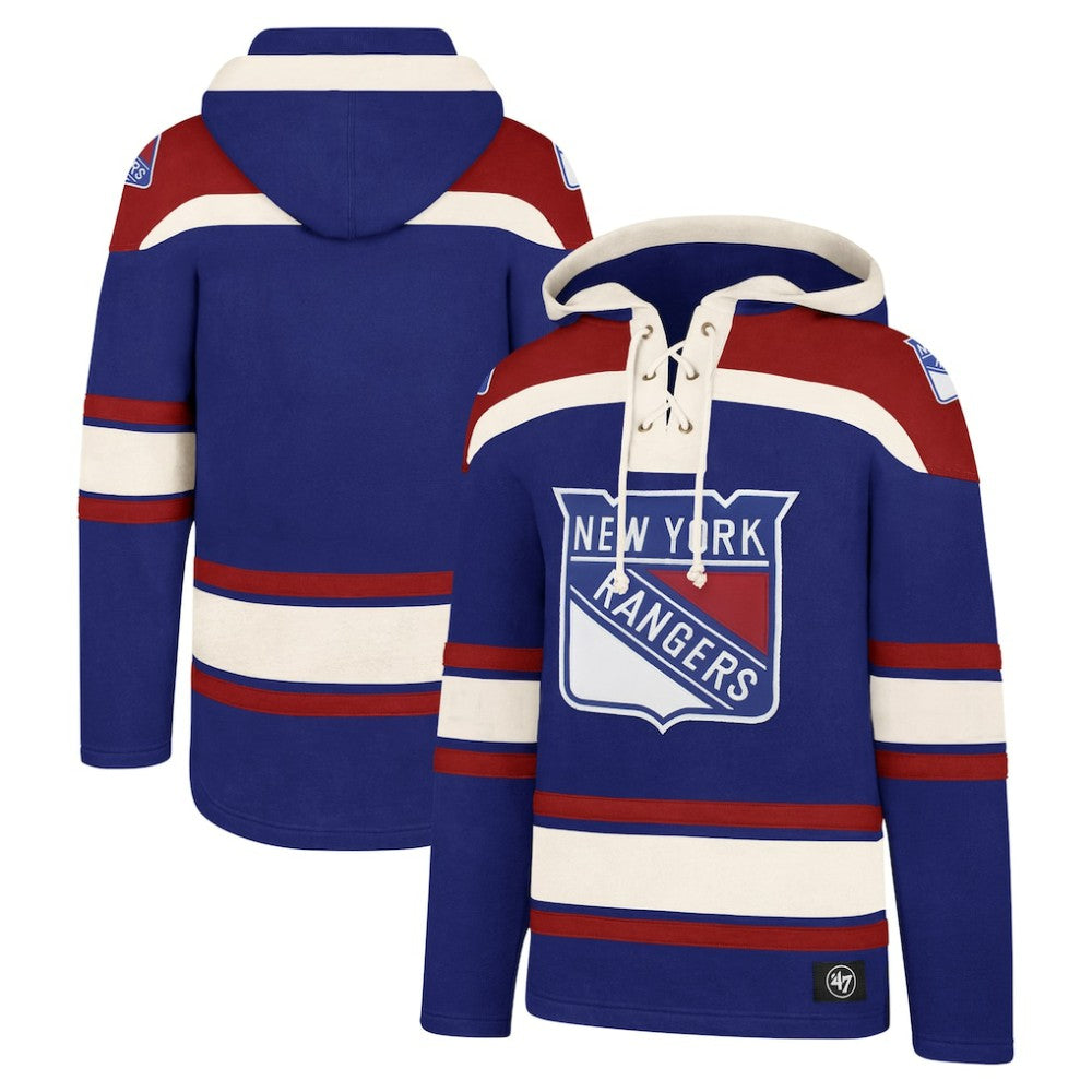 NHL Blue New York Rangers '47 Big & Tall Superior Lacer Pullover Hoodie