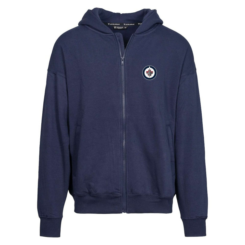 NHL Navy Winnipeg Jets Levelwear Uphill Insignia Full-Zip Hoodie