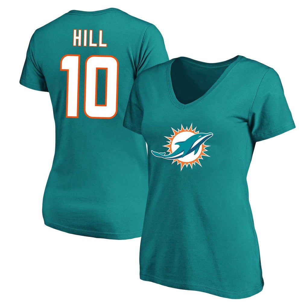 Tyreek Hill  Women's Plus Size Fair Catch Name & Number Scoop Neck T-Shirt - Miami Dolphins