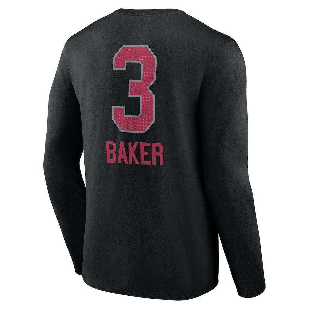 Budda Baker  Team Wordmark Player Name & Number Long Sleeve T-Shirt - Arizona Cardinals
