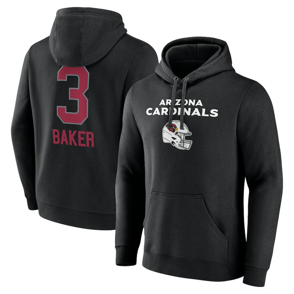 Budda Baker  Team Wordmark Player Name & Number Pullover Hoodie - Arizona Cardinals
