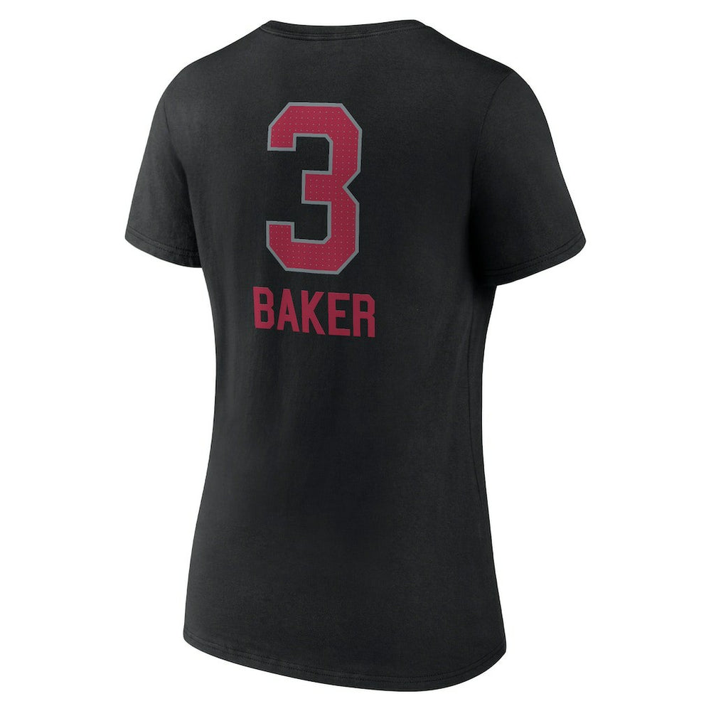 Budda Baker  Women's Team Wordmark Player Name & Number V-Neck T-Shirt - Arizona Cardinals