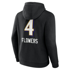 Zay Flowers  Team Wordmark Player Name & Number Pullover Hoodie - Baltimore Ravens