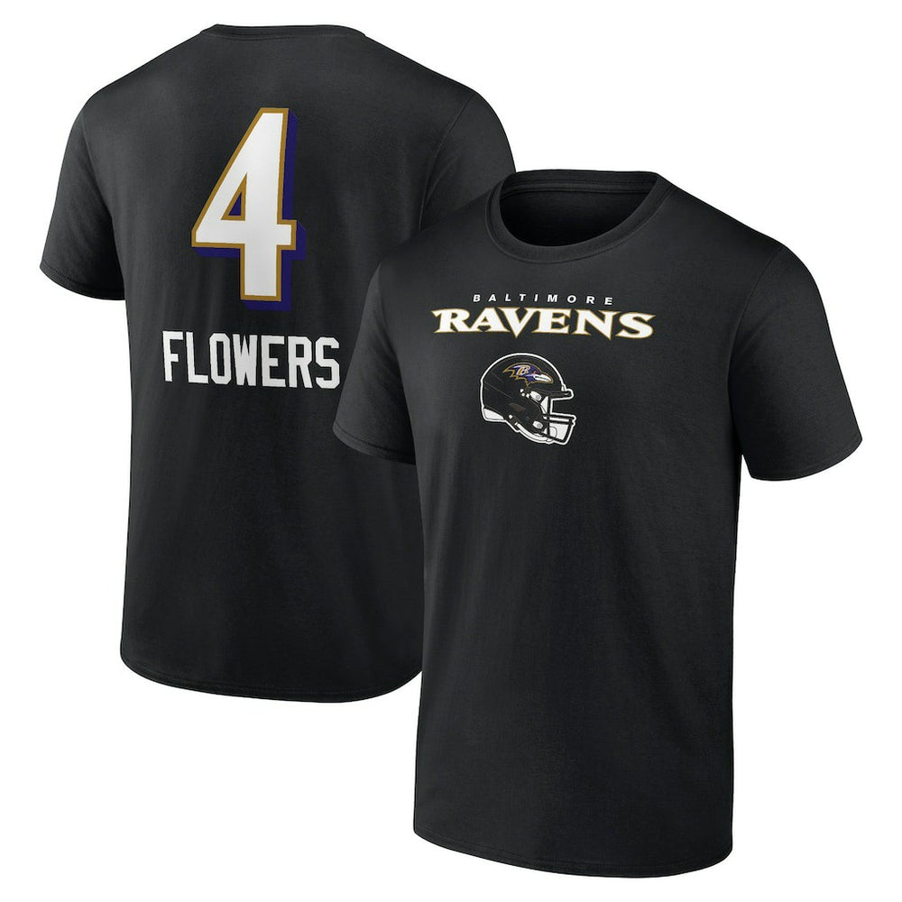 Zay Flowers  Team Wordmark Player Name & Number T-Shirt - Baltimore Ravens