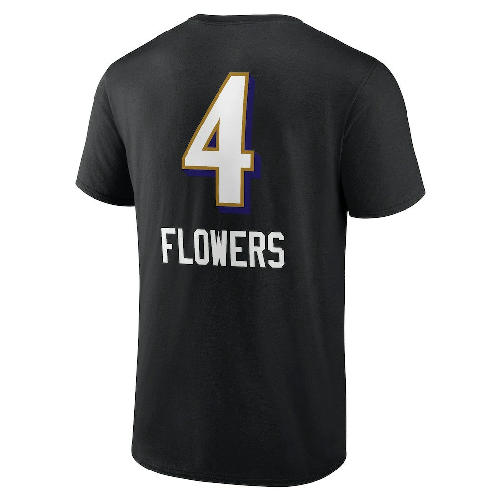 Zay Flowers  Team Wordmark Player Name & Number T-Shirt - Baltimore Ravens