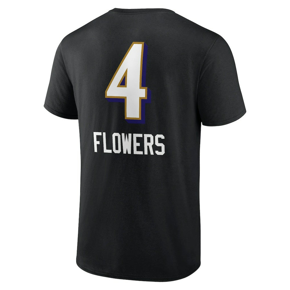 Zay Flowers  Team Wordmark Player Name & Number T-Shirt - Baltimore Ravens