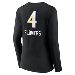 Zay Flowers  Women's Team Wordmark Player Name & Number Long Sleeve V-Neck T-Shirt - Baltimore Ravens