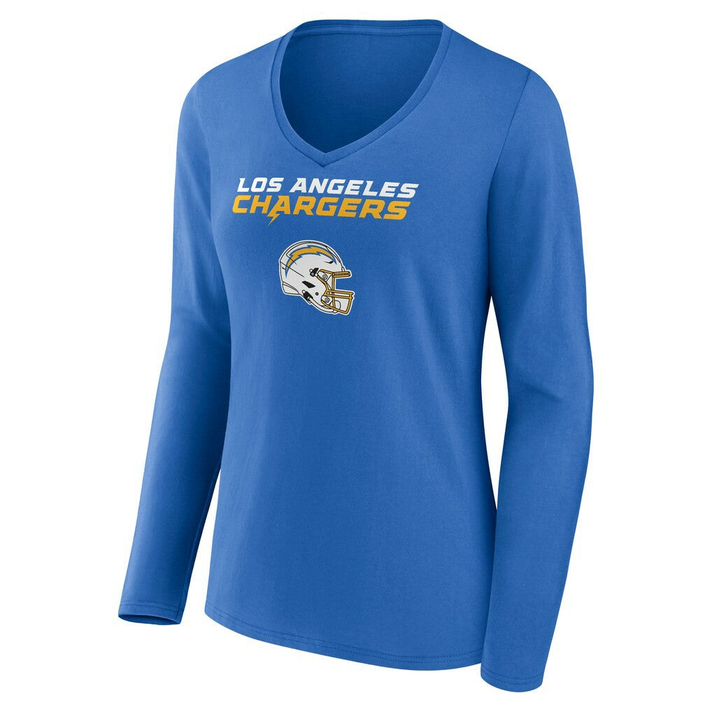 Derwin James Jr.  Women's Team Wordmark Player Name & Number Long Sleeve V-Neck T-Shirt - Los Angeles Chargers