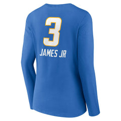 Derwin James Jr.  Women's Team Wordmark Player Name & Number Long Sleeve V-Neck T-Shirt - Los Angeles Chargers