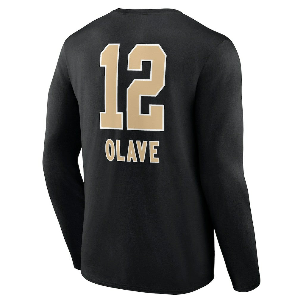 Chris Olave  Team Wordmark Player Name & Number Long Sleeve T-Shirt - New Orleans Saints