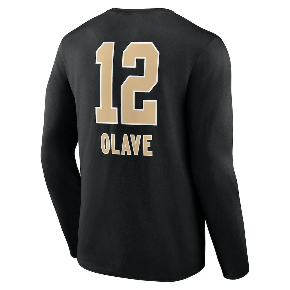 Chris Olave  Team Wordmark Player Name & Number Long Sleeve T-Shirt - New Orleans Saints