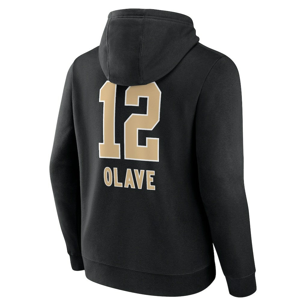 Chris Olave  Team Wordmark Player Name & Number Pullover Hoodie - New Orleans Saints