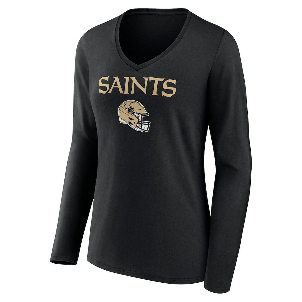 Chris Olave  Women's Team Wordmark Player Name & Number Long Sleeve V-Neck T-Shirt - New Orleans Saints