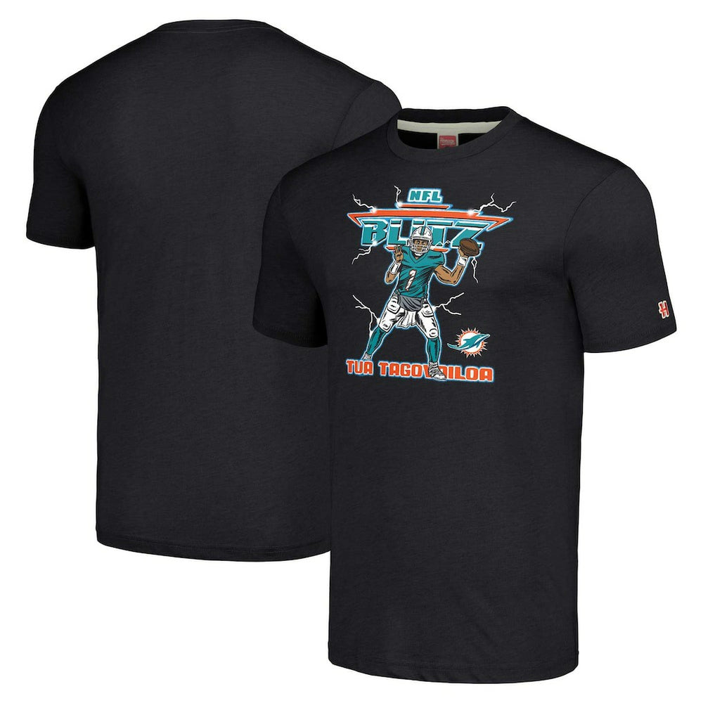 Tua Tagovailoa  Homage Unisex NFL Blitz Player Tri-Blend T-Shirt - Miami Dolphins
