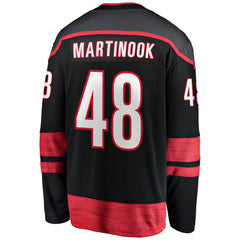 NHL Black Jordan Martinook Carolina Hurricanes Fanatics Home Breakaway Jersey