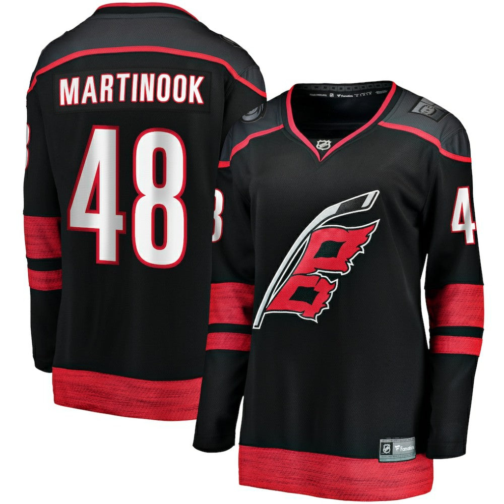 NHL Black Jordan Martinook Carolina Hurricanes Fanatics Women's Home Breakaway Player Jersey