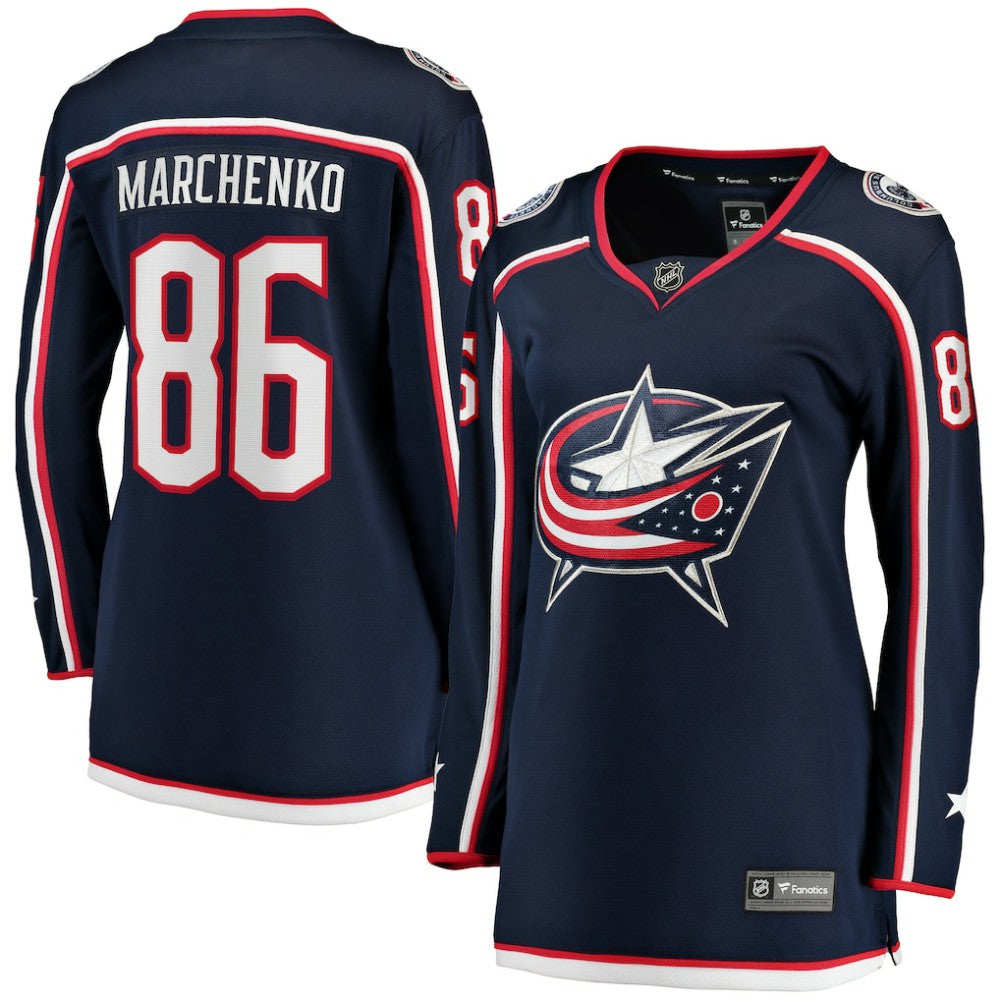 NHL Navy Kirill Marchenko Columbus Blue Jackets Fanatics Women's Home Breakaway Player Jersey