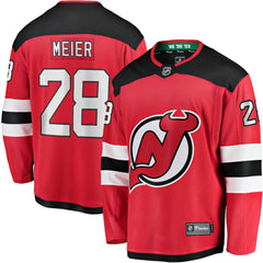 NHL Red Timo Meier New Jersey Devils Fanatics Home Breakaway Jersey