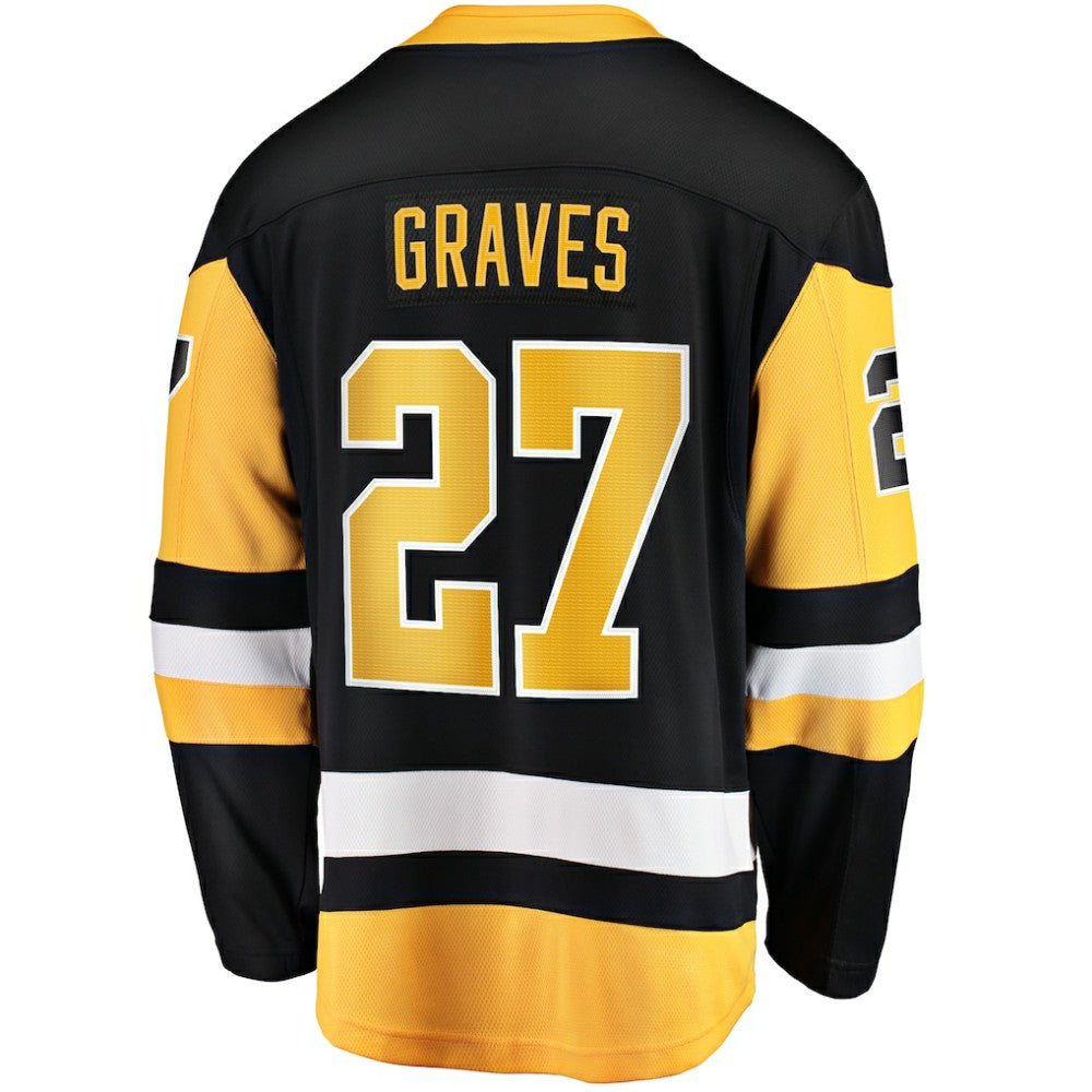 NHL Black Ryan Graves Pittsburgh Penguins Fanatics Home Breakaway Jersey