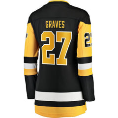 NHL Black Ryan Graves Pittsburgh Penguins Fanatics Women's Home Breakaway Player Jersey