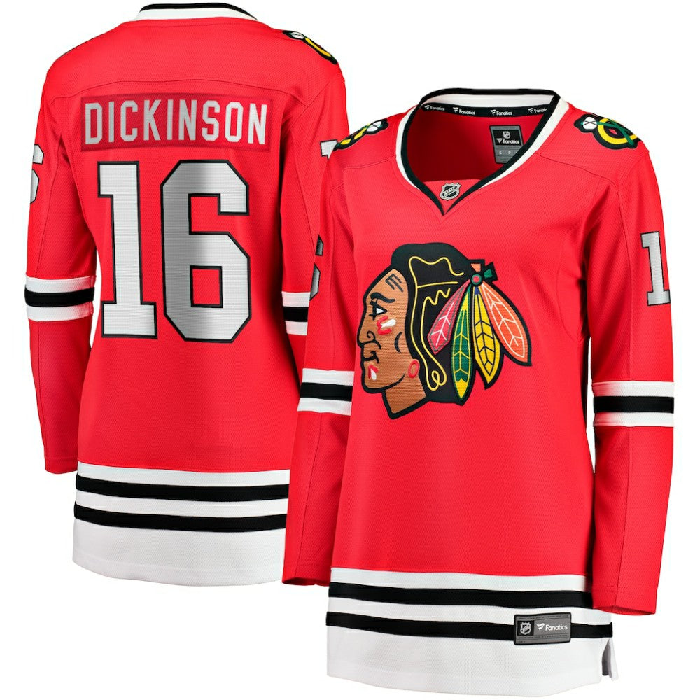 NHL Red Jason Dickinson Chicago Blackhawks Fanatics Women's Home Breakaway Player Jersey