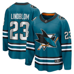 NHL Teal Oskar Lindblom San Jose Sharks Fanatics Home Breakaway Jersey