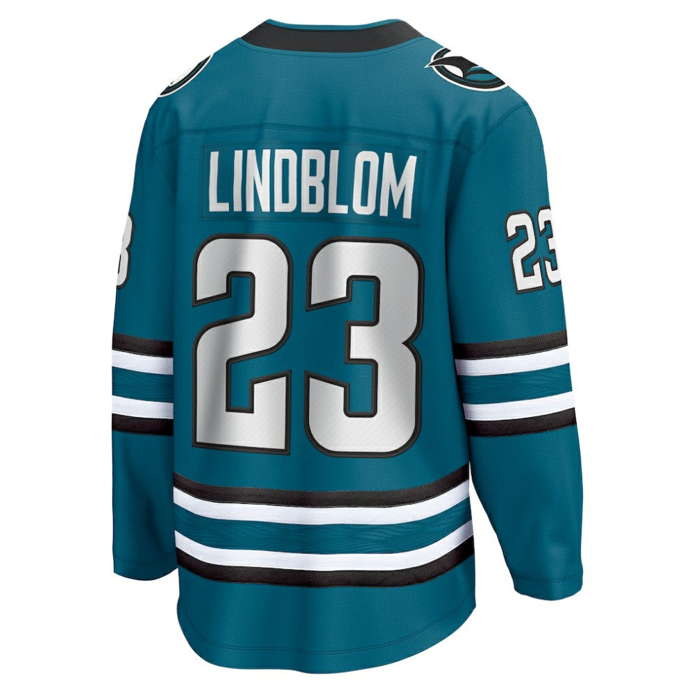 NHL Teal Oskar Lindblom San Jose Sharks Fanatics Home Breakaway Jersey