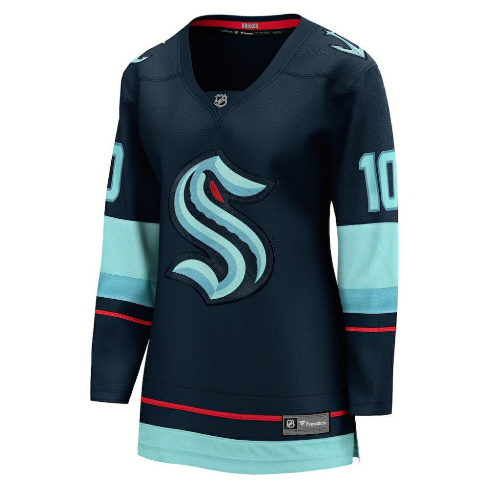 NHL Deep Sea Blue Matty Beniers Seattle Kraken Fanatics Women's Home Breakaway Player Jersey