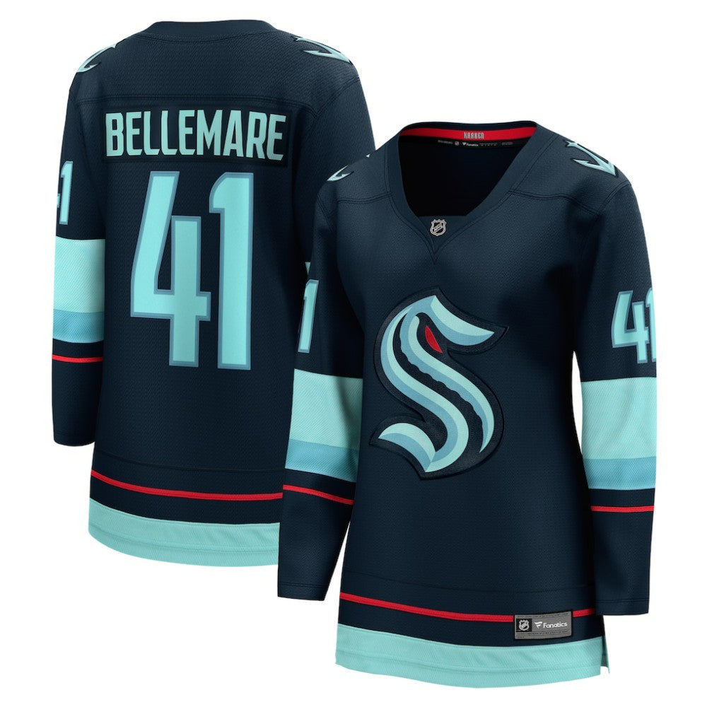 NHL Deep Sea Blue Pierre-Edouard Bellemare Seattle Kraken Fanatics Women's Home Breakaway Player Jersey