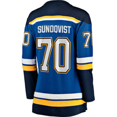 NHL Blue Oskar Sundqvist St. Louis Blues Fanatics Women's Home Breakaway Player Jersey