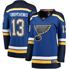 NHL Blue Alexey Toropchenko St. Louis Blues Fanatics Women's Home Breakaway Player Jersey