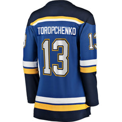NHL Blue Alexey Toropchenko St. Louis Blues Fanatics Women's Home Breakaway Player Jersey