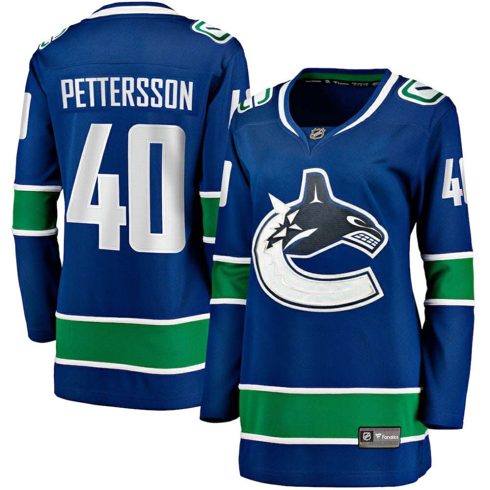 NHL Blue Elias Pettersson Vancouver Canucks Fanatics Women's Home Breakaway Player Jersey