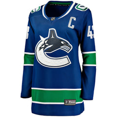NHL Blue Quinn Hughes Vancouver Canucks Fanatics Women's Home Breakaway Player Jersey