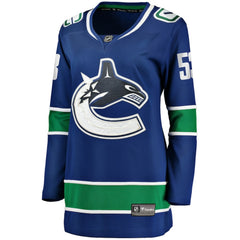 NHL Blue Teddy Blueger Vancouver Canucks Fanatics Women's Home Breakaway Player Jersey