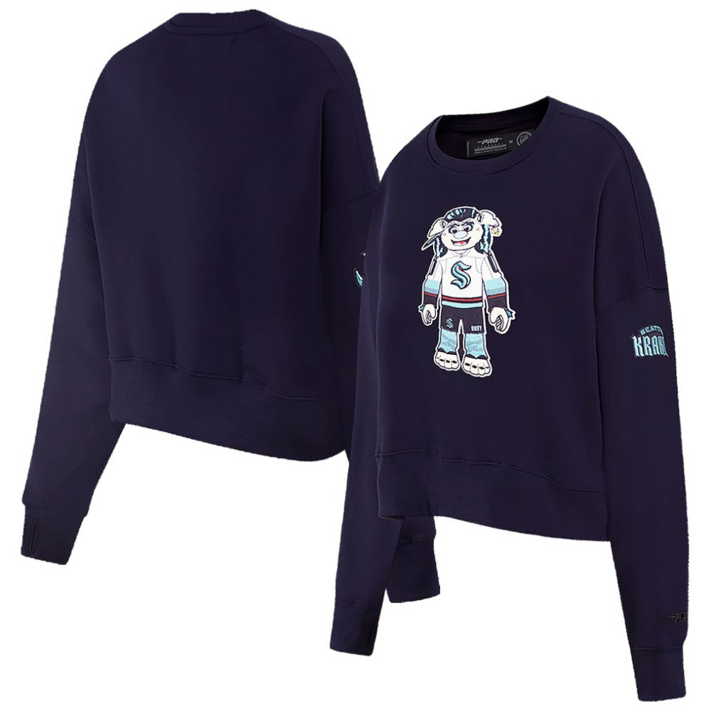 NHL Deep Sea Blue Seattle Kraken Pro Standard Women's Mascot Crewneck Pullover Sweatshirt
