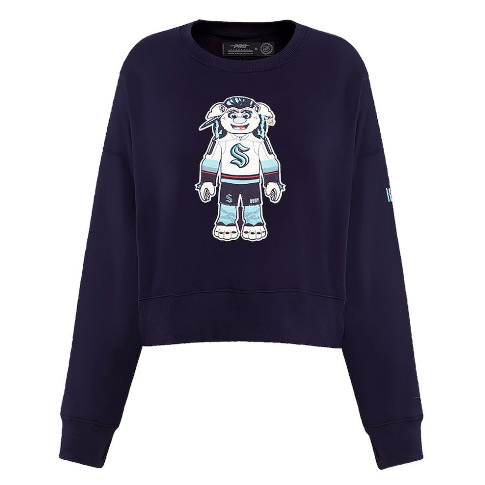 NHL Deep Sea Blue Seattle Kraken Pro Standard Women's Mascot Crewneck Pullover Sweatshirt