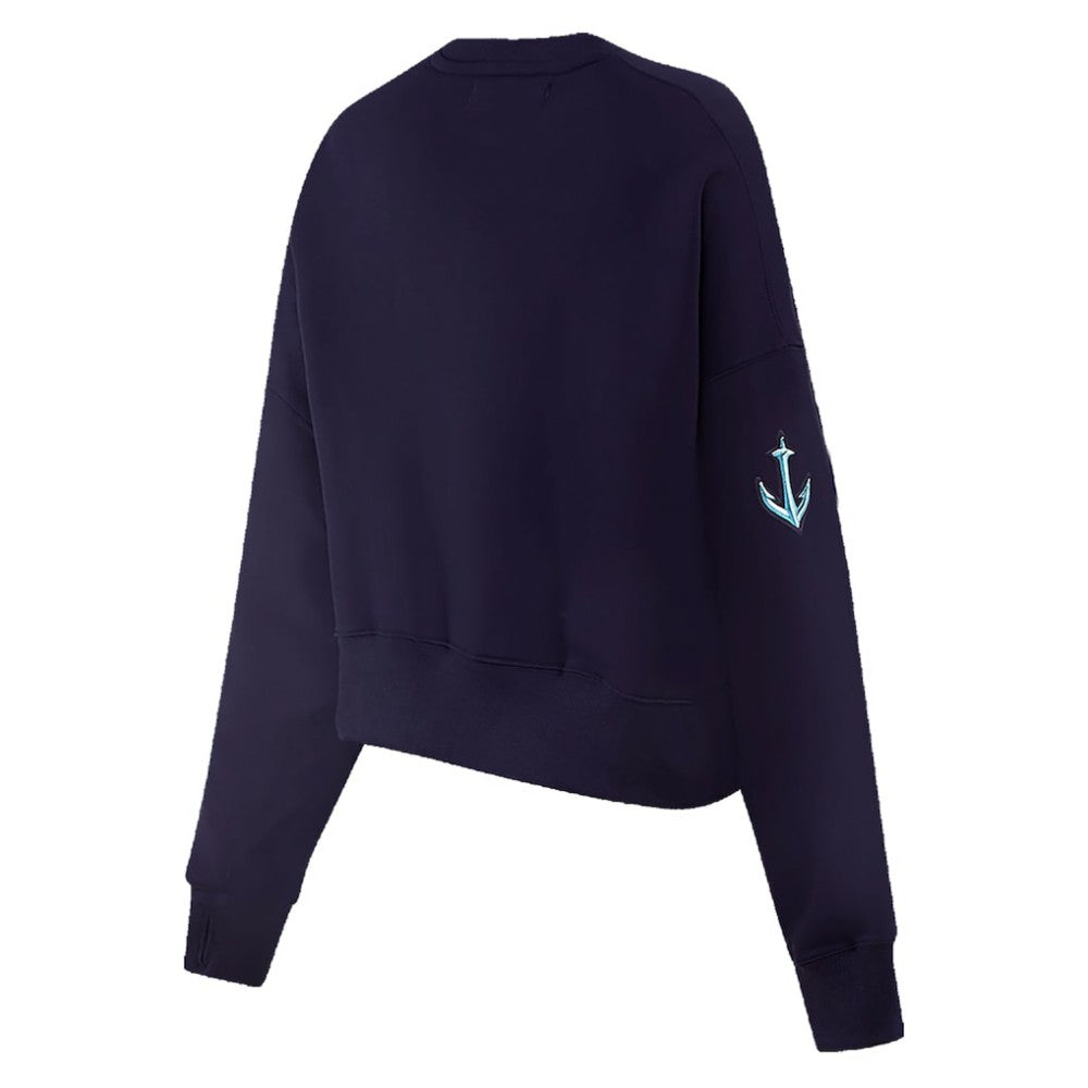NHL Deep Sea Blue Seattle Kraken Pro Standard Women's Mascot Crewneck Pullover Sweatshirt