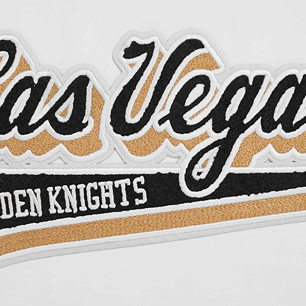 NHL White Vegas Golden Knights Pro Standard Women's Boxy Script Tail Cropped T-Shirt
