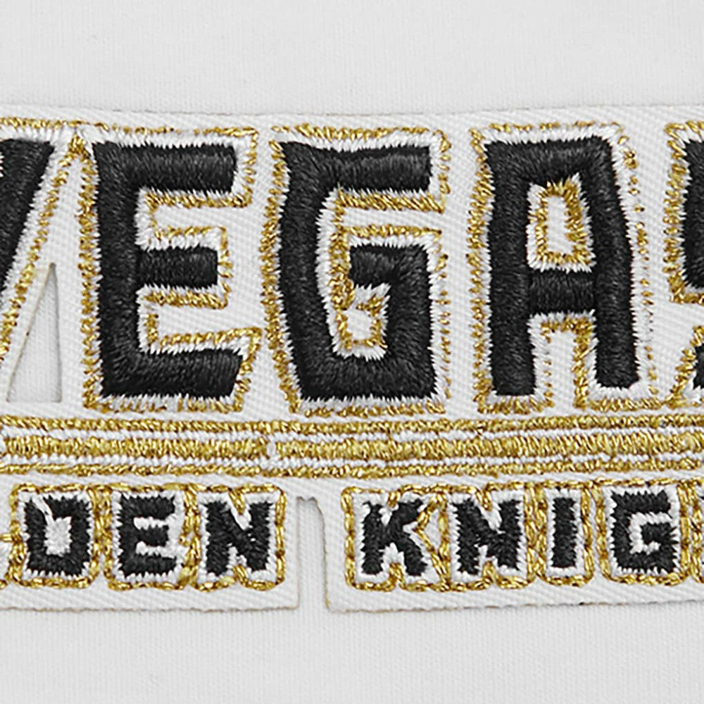 NHL White Vegas Golden Knights Pro Standard Women's Boxy Script Tail Cropped T-Shirt