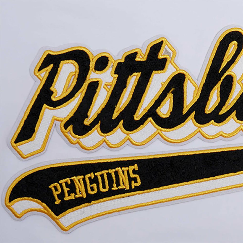 NHL White Pittsburgh Penguins Pro Standard Women's Boxy Script Tail Cropped T-Shirt