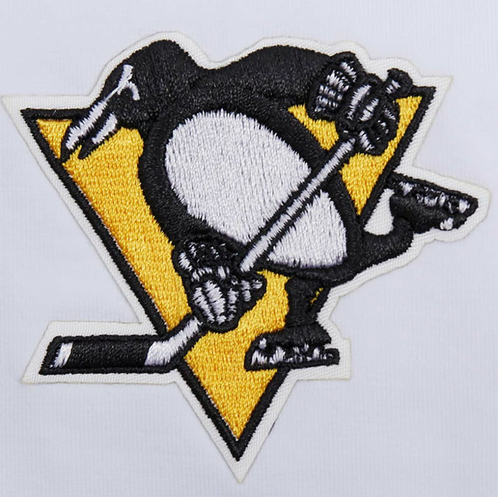 NHL White Pittsburgh Penguins Pro Standard Women's Boxy Script Tail Cropped T-Shirt