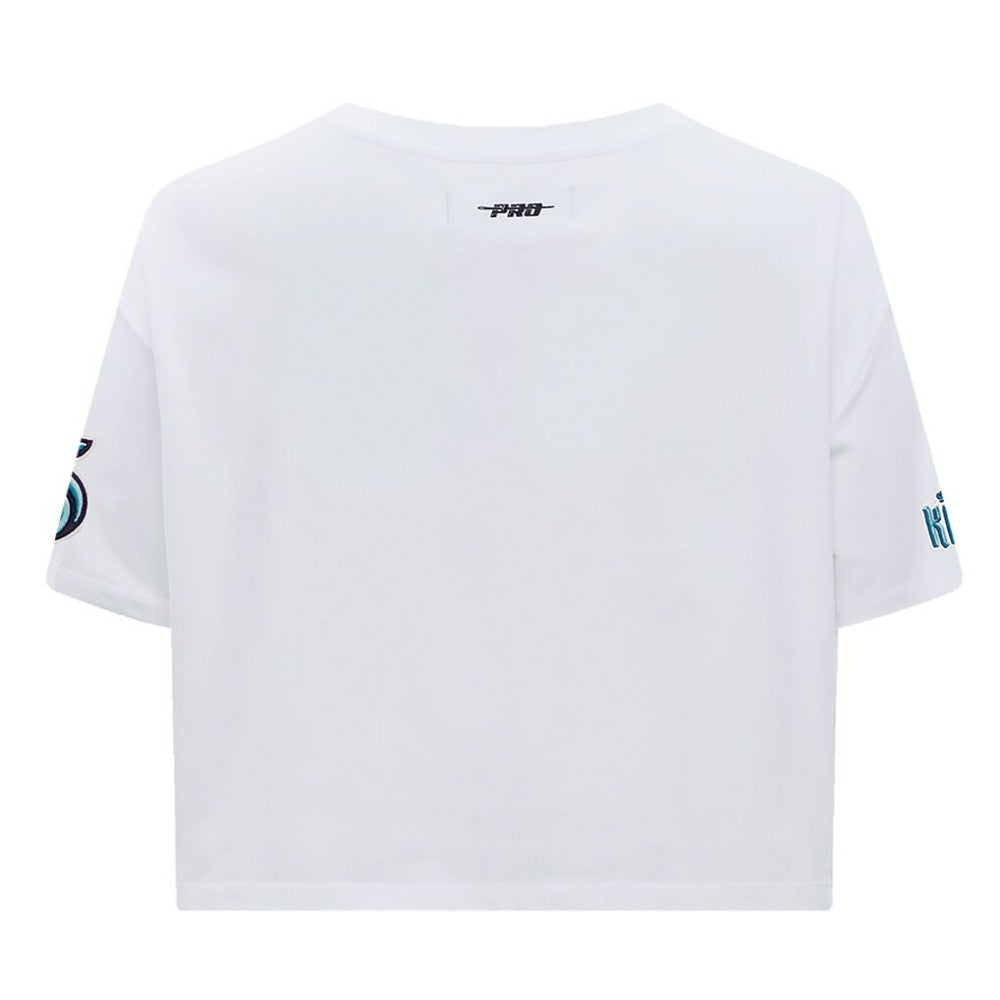 NHL White Seattle Kraken Pro Standard Women's Boxy Script Tail Cropped T-Shirt