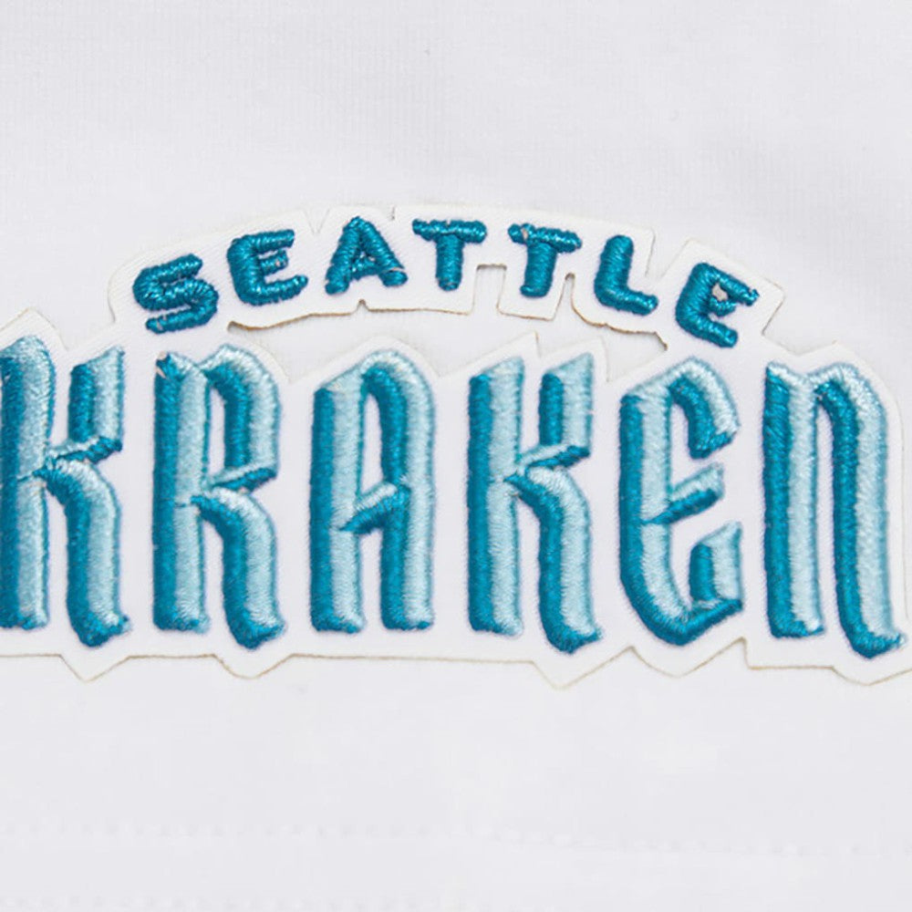 NHL White Seattle Kraken Pro Standard Women's Boxy Script Tail Cropped T-Shirt