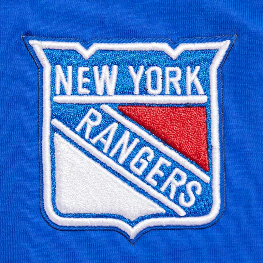 NHL Blue New York Rangers Pro Standard Women's Boxy Script Tail Cropped T-Shirt